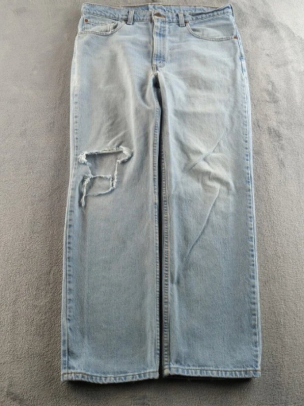 Vintage 90s Levis Jeans 38 (Fits 36x28) Blue Light Wash Slim 516 Made in Canada